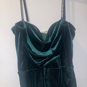 Green velvet dress